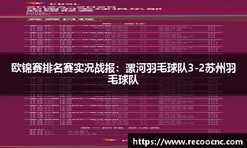 欧锦赛排名赛实况战报：漯河羽毛球队3-2苏州羽毛球队